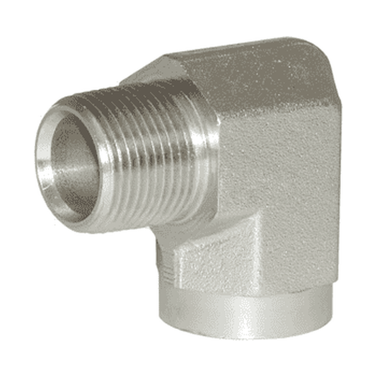 Adaptador Hidráulico Serie 5502 - Codo 90º Macho NPTF x Hembra NPTF — render Dixon