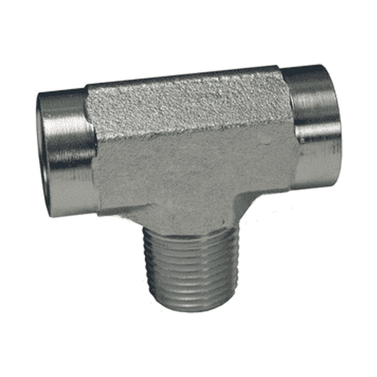 Adaptador Hidráulico Serie 5604 - Tee de Ramificación Hembra NPTF x Macho NPTF x Hembra NPTF — render Dixon