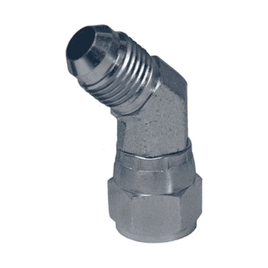 Adaptador Hidráulico Serie 6502 - Codo 45º Macho JIC 37º x Hembra JIC 37º Giratoria — render Dixon