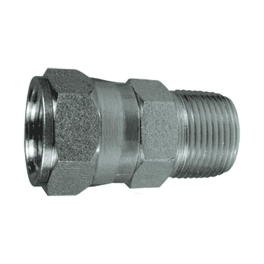 Adaptador Hidráulico Serie 6505 - Hembra JIC 37º Giratoria x Macho NPTF — render Dixon