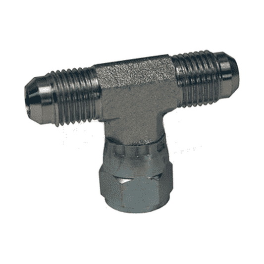 Adaptador Hidráulico Serie 6600 - Tee de Ramificación Macho JIC 37º x Macho JIC 37º x Hembra JIC 37º Giratoria — render Dixon