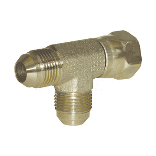 Adaptador Hidráulico Serie 6602 - Tee de Flujo Macho JIC 37º x Hembra JIC 37º Giratoria x Macho JIC 37º — render Dixon