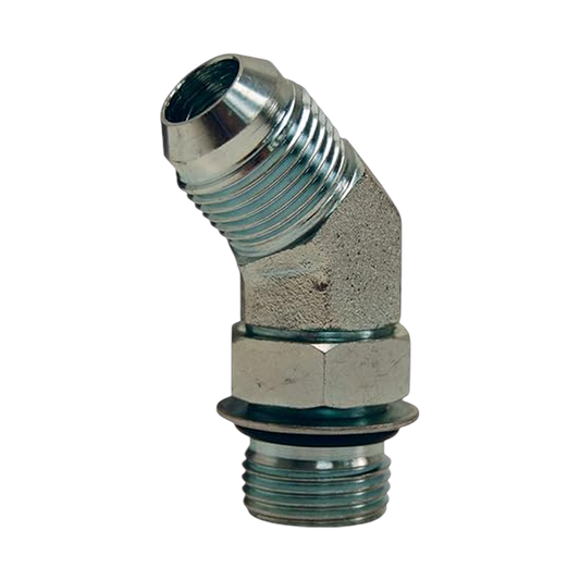Adaptador hidráulico serie 1240 rosca codo a 45° macho SAE O-Ring x macho JIC 37º -Configura sus medidas