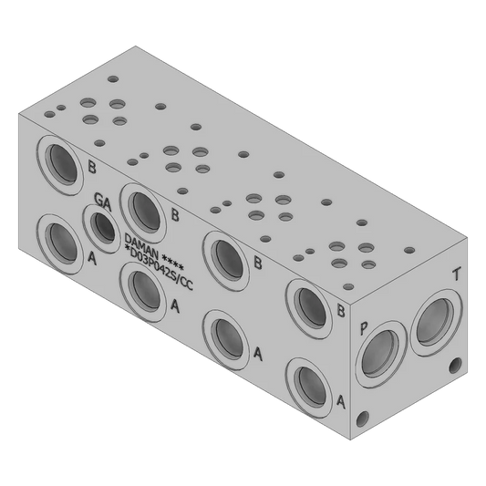 Manifold Hidráulico DAMAN Aluminio 4 Estaciones CETOP 3 - Rosca SAE