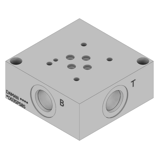 Sub-base Hidráulica DAMAN Individual Aluminio CETOP 3 - Rosca SAE