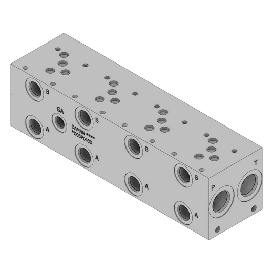 Manifold Hidráulico DAMAN Aluminio 4 Estaciones CETOP 5 - Rosca SAE