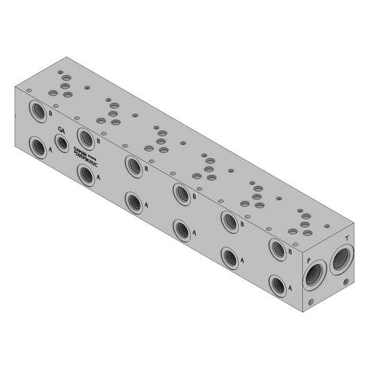 Manifold Hidráulico DAMAN Aluminio 6 Estaciones CETOP 5 - Rosca SAE