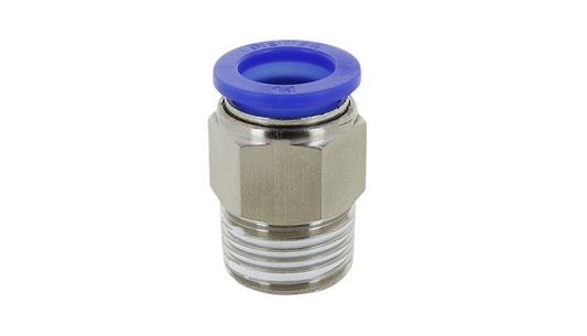 Conector neumático métrico recto macho hexagonal cuerda (R) Modelo 0121 - Configura sus Medidas