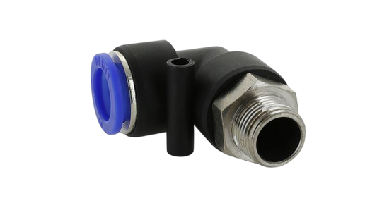 Conector neumático métrico codo macho cuerda (R) Modelo 0122 - Configura sus Medidas