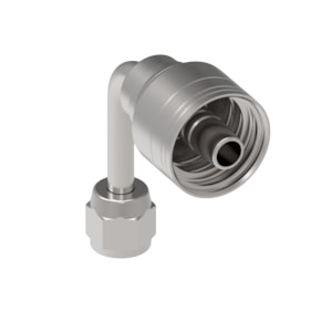 Serie 1AA*FJC*-Conexión Hidráulica Prensable Codo 90° Largo Hembra JIC (Configuraciónes de Tamaño de Rosca y Diámetro de Manguera)