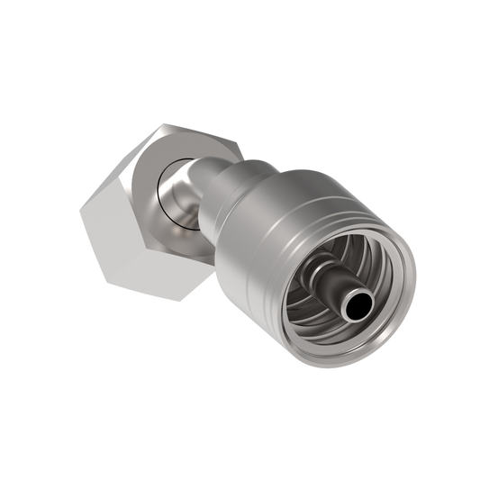 Conexión codo hidráulica 45° serie 1A*DSA* hembra giratoria DKO servicio pesado- Configuración de diamtero y conexión de manguera