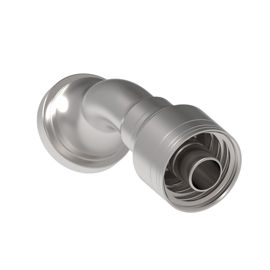 Conexión codo hidráulica 45° serie 1A*FLA* brida dividida código 61 SAE- Configuración de diamtero y conexión de manguera