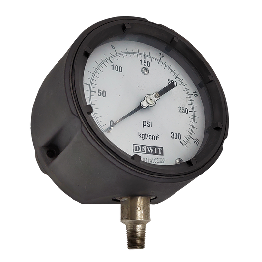 Manómetro Industrial conexion inferior modelo 2000 115mm, caja fenol tipo torreta frente sólido - Configurable rangos de presión