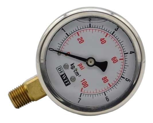 Manómetro Industrial posterior modelo 251, caja acero inoxidable - Configurable tamaños de caratula, rangos de presión