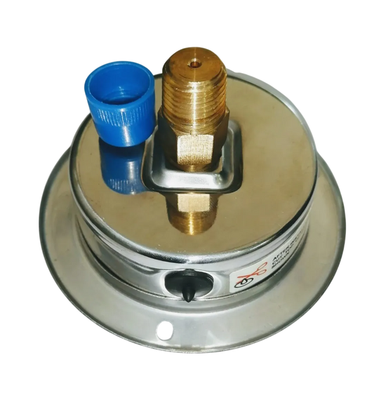 Manómetro Industrial inferior modelo 255, caja acero inoxidable - Configurable tamaños de caratula, rangos de presión