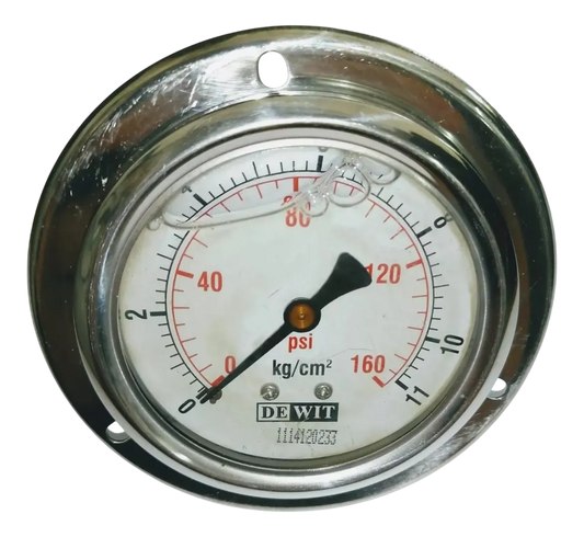 Manómetro Industrial inferior modelo 255, caja acero inoxidable - Configurable tamaños de caratula, rangos de presión