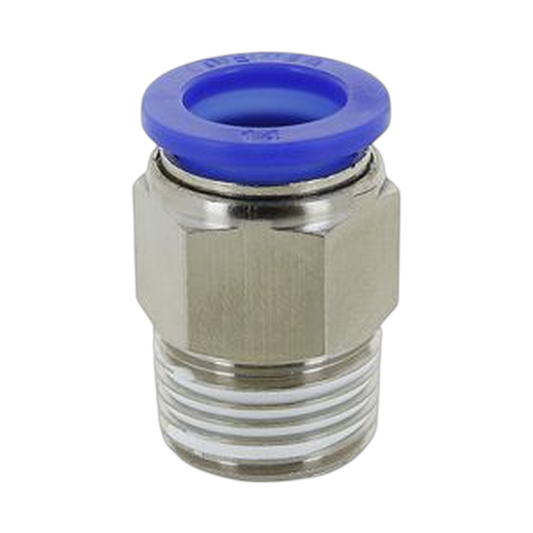 Conector neumático métrico recto macho hexagonal cuerda (R) Modelo 0121 - Configura sus Medidas