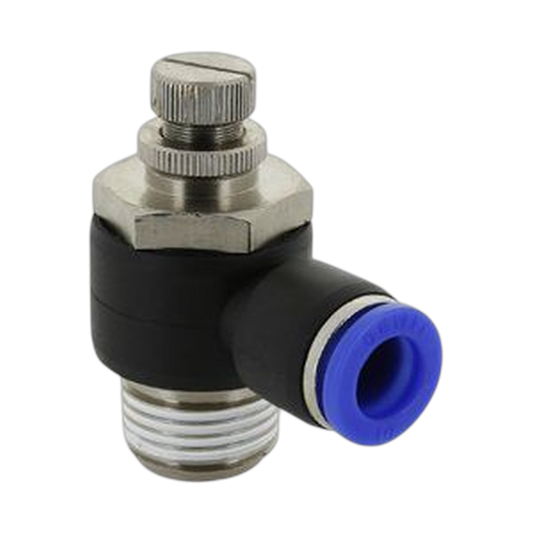 Conector neumático métrico banjo regulador de caudal cuerda (R) Modelo 0131 - Configura sus Medidas