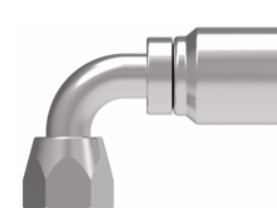 Conexión codo 90° hembra giratoria DIN 3902, DKO serie pesada para manguera de 4 espirales serie 4S - Configura sus medidas