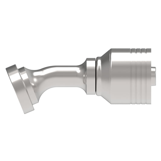 Brida codo 60° SAE Código 61 (3000 psi) para manguera de 4 espirales serie 4S - Configura sus Medidas